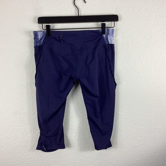Lululemon Fast & Free Crop Leggings Size 8 Navy - Picture 10 of 12